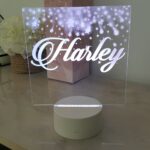 LED lamp base night light illusion 3d personalised nale customised baby gift acrylic