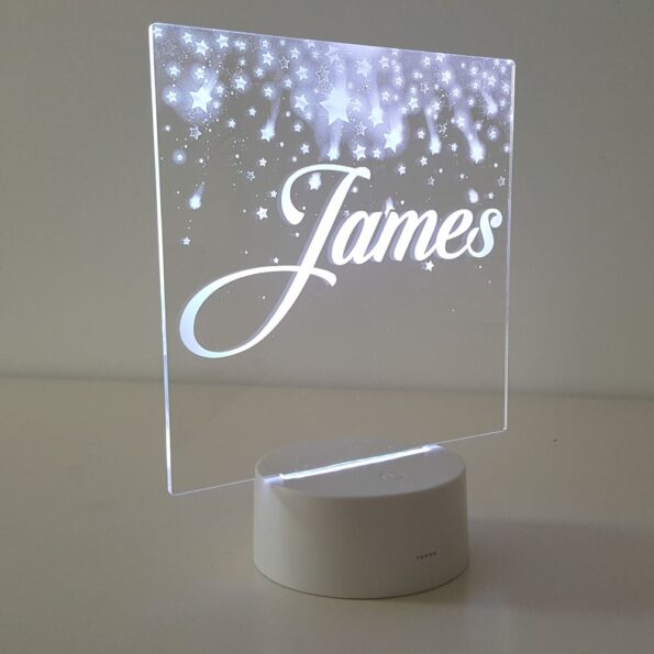 light engraved name 3D