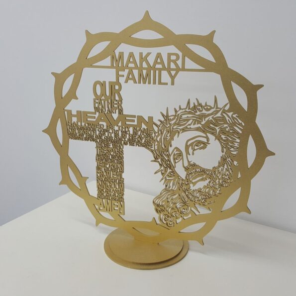 our father prayer plaque gold wood mdf