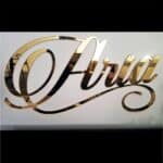 laser cut gold mirror acrylic name