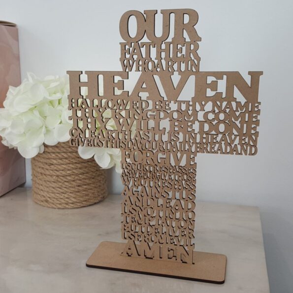 wooden crucifix our father prayer