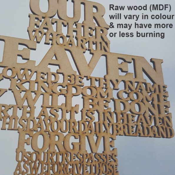 raw wood cross mdf with burning