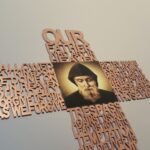 St Charbel our father cross Rose gold