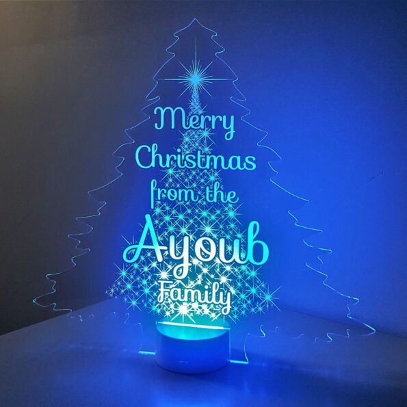 Christmas tree light lamp custom name