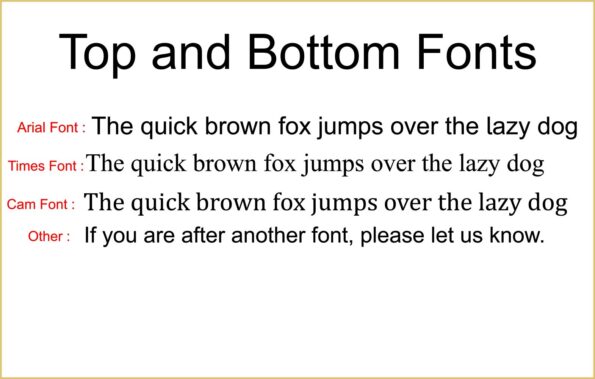 Top and Bottom Fonts