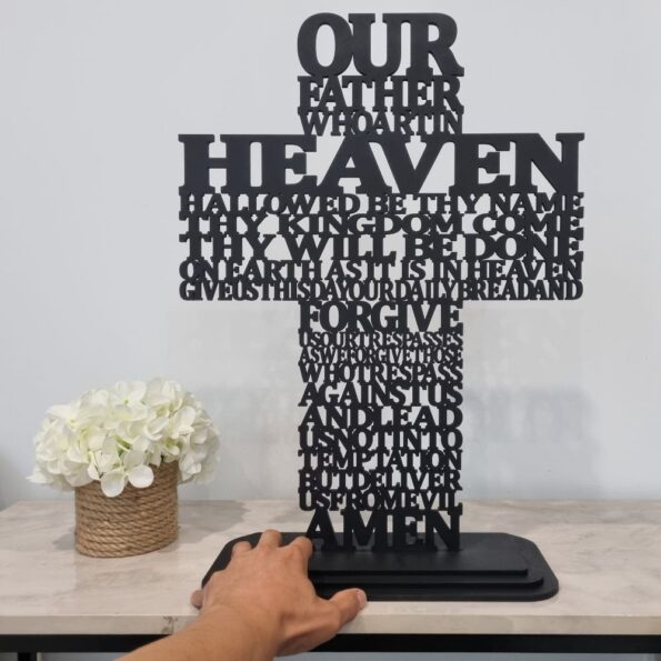 The lord's prayer Cross wooden black