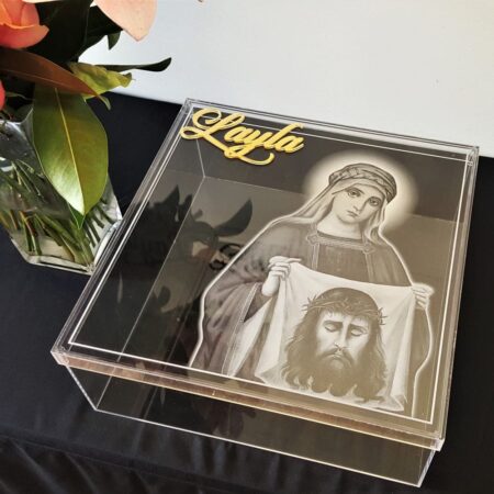 acrylic box with photo engraving