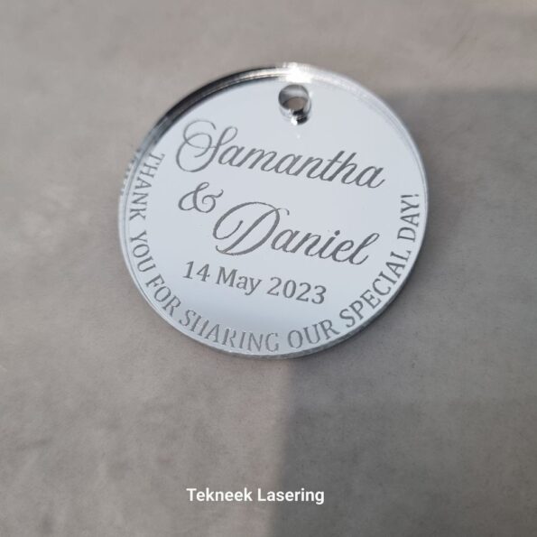 wedding gift tag silver mirror