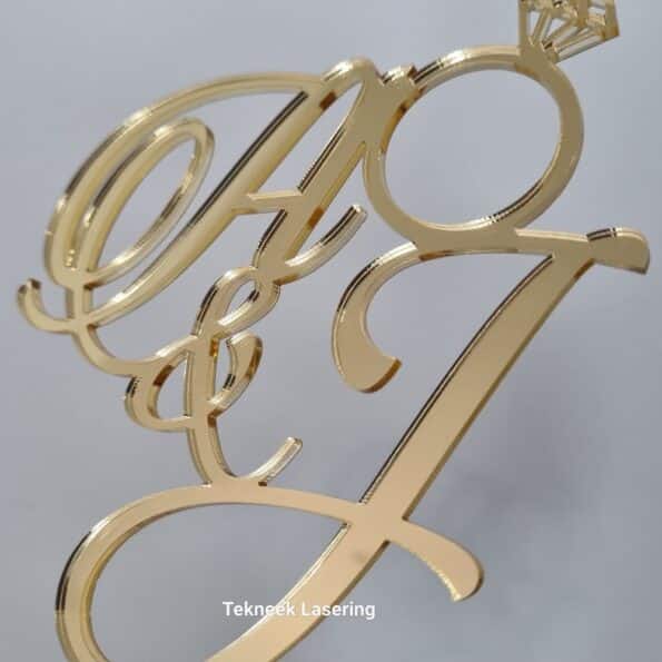 cake topper acrylic gold mirror