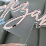 God bless cake topper gold mirror