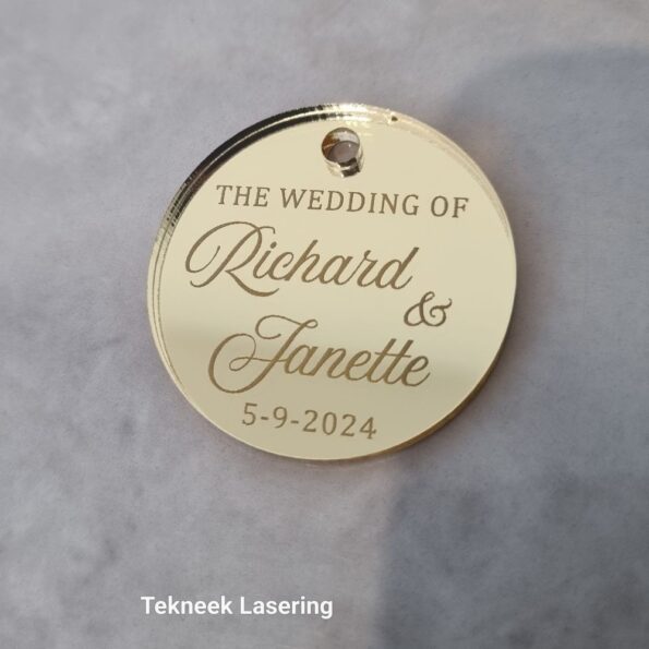 wedding gift tag gold mirror