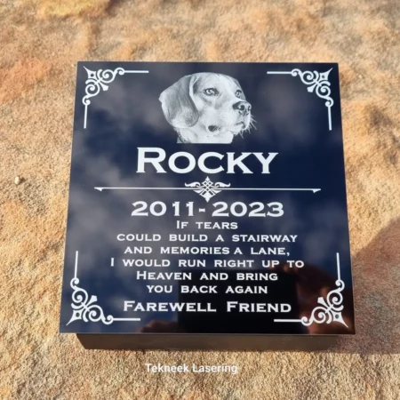 Pet memorial grave plaque