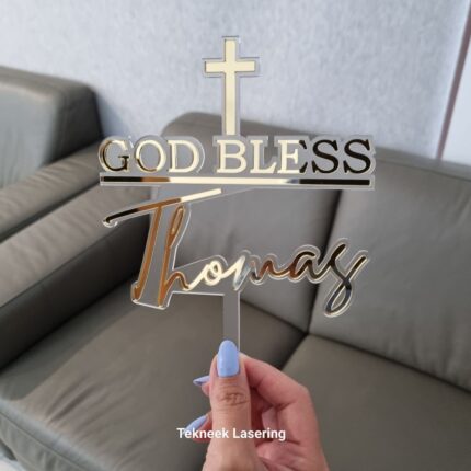 God Bless Cross Topper