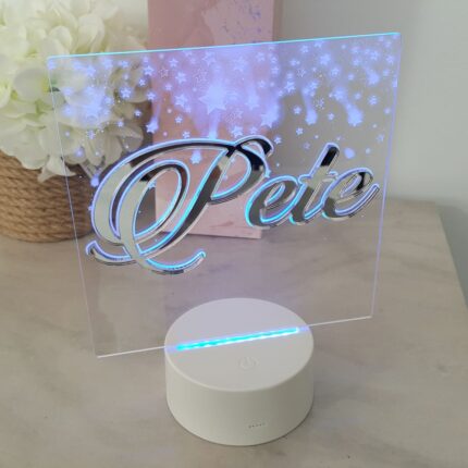 Acrylic silver name LED night Lamp
