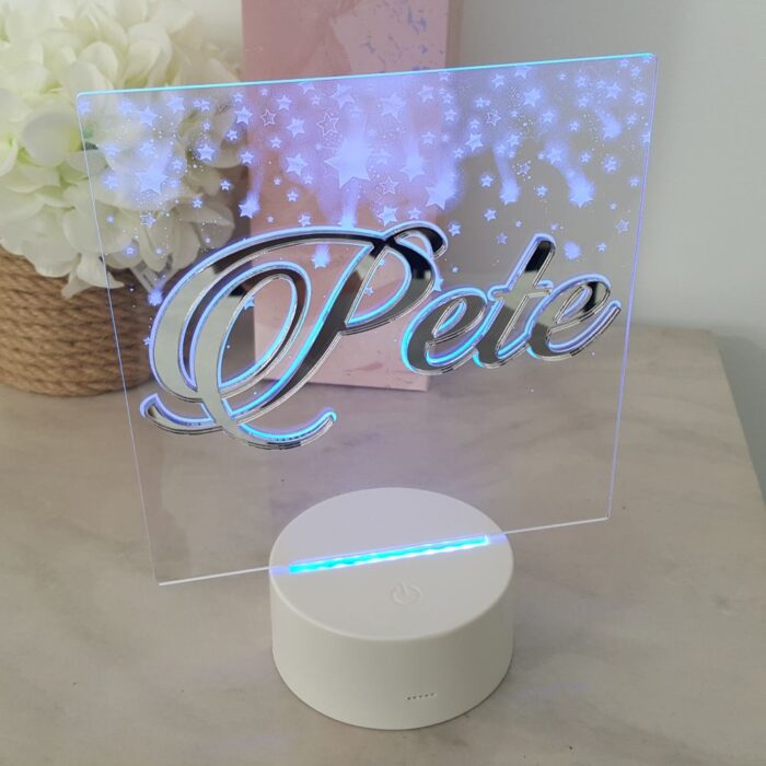 Acrylic silver name LED night Lamp