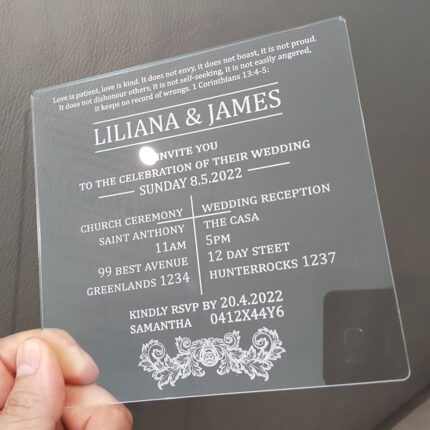 Clear Acrylic Wedding Invitations