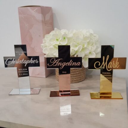 Personalised Mini Acrylic Cross Gift laser cut engraved