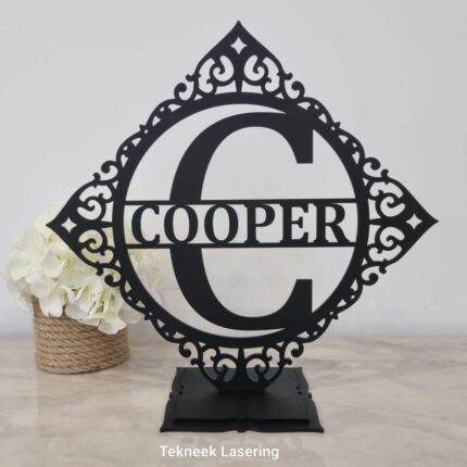 Personalised Family Name Sign monogram