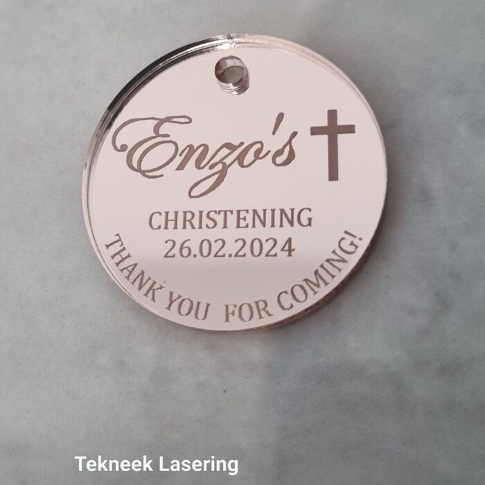 Christening tag rose gold