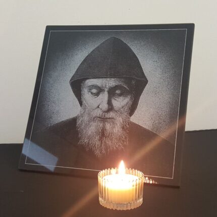 Saint Charbel photo laser engraved on granite