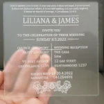 satin matt clear acrylic invitation laser cut
