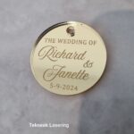 Wedding favour tags gold