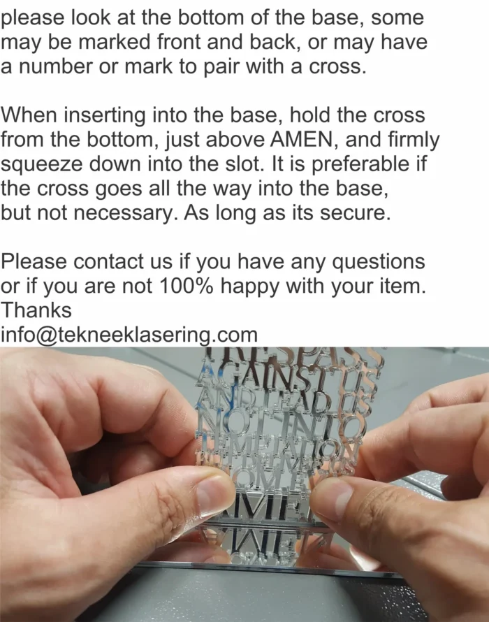 How to insert cross into base - listing