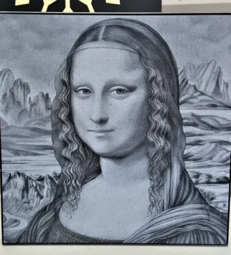 Mona Lisa Granite Engraving.