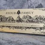 Personalised Last Supper acrylic family plaque with clear display stand