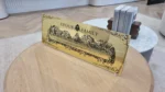 Personalised gold acrylic Last Supper plaque with Arabic Our Father, family name and clear stand