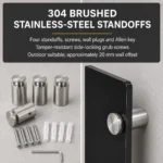 304 brushed stainless-steel standoff fixing kit for an acrylic house sign