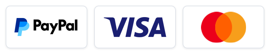 PayPal, Visa and Mastercard payment options
